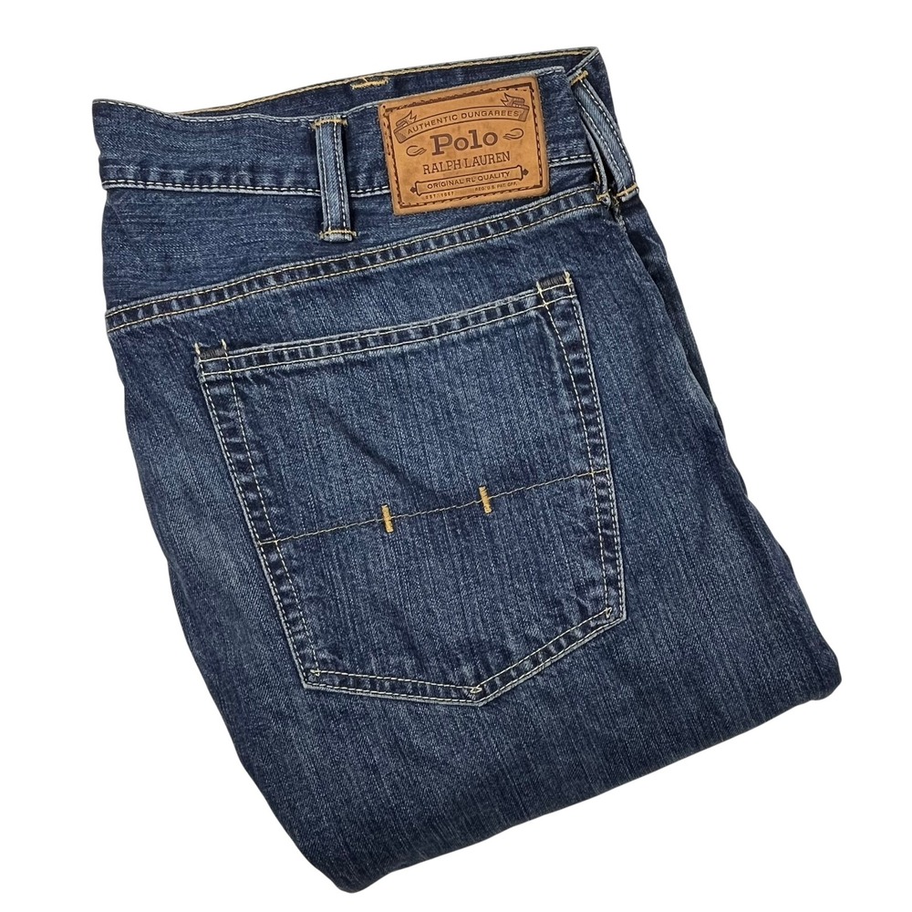 Polo Ralph Lauren Straight Leg Jeans Mens 38x30 (Hemmed Fits 40x27) Blue